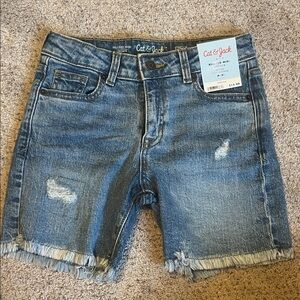 Cat & Jack Girls Distressed Blue Jean Shorts - Size 8